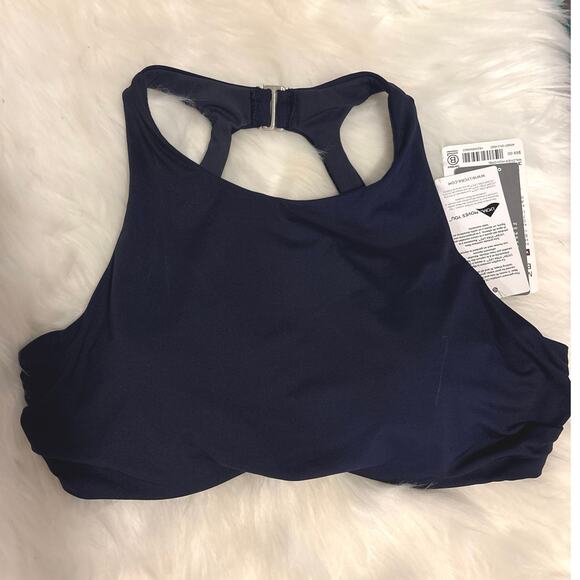 Athleta NWT Navy Blue Maldives High Neck Bikini Top Size 34B/C - Picture 3 of 8